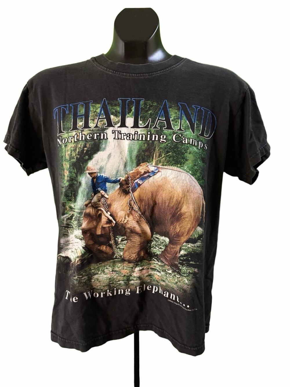 VTG Thailand Elephant Graphic JoliGolf Black Tee